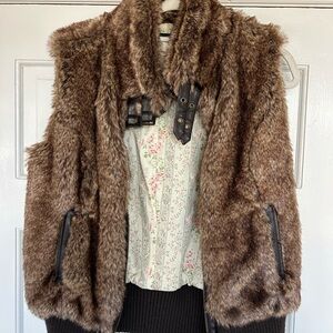 Brown Faux Fur Women's Jacket